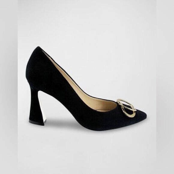 Ron White Dayna Buckle Cashmere & Suede Pumps 36 1/2 - Picture 2 of 15